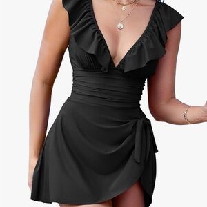 Elegant Black tummy Control swimsuit